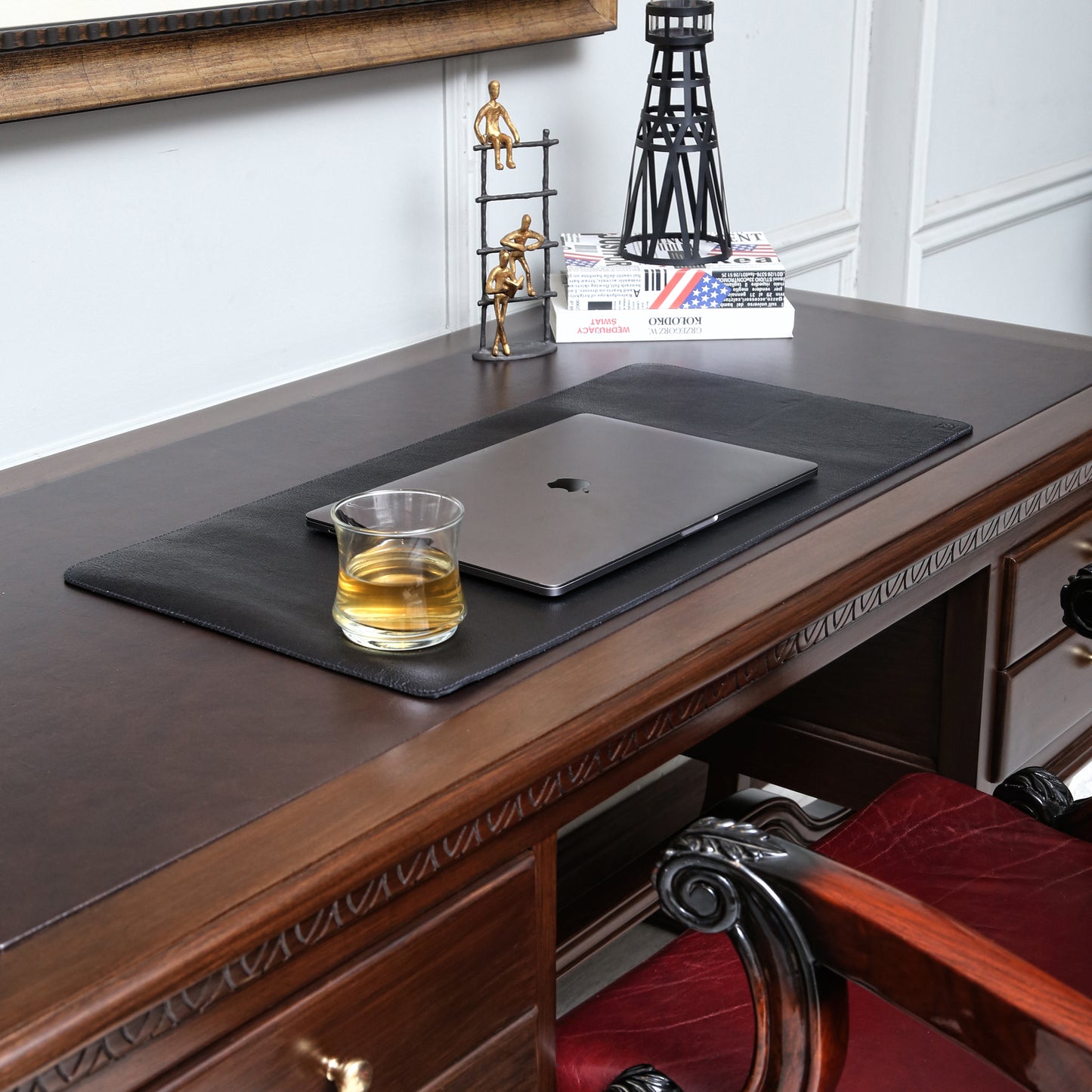 Leather Desk & Laptop Mat (Black)