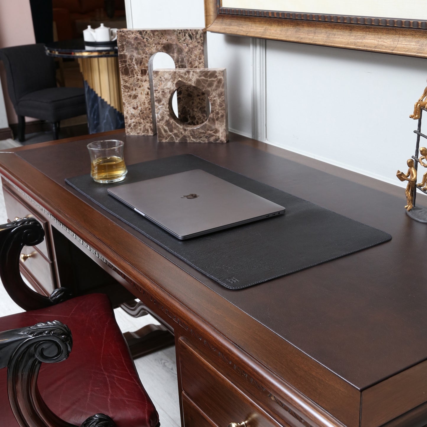 Leather Desk & Laptop Mat (Black)