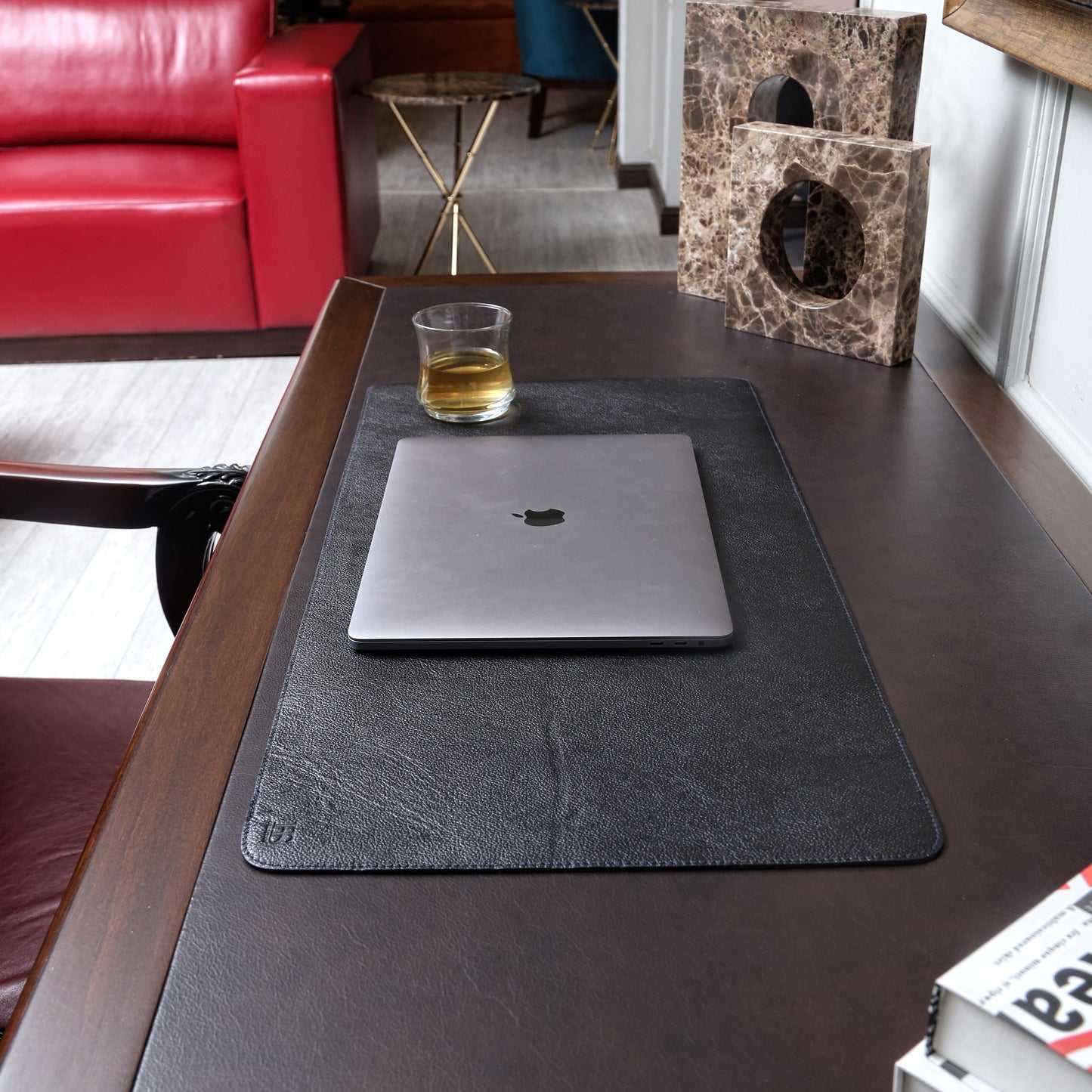 Leather Desk & Laptop Mat (Black)